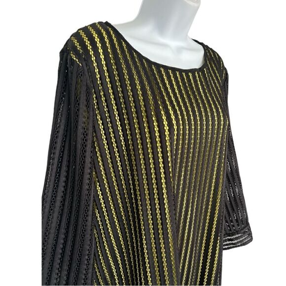 UNBRANDED Three Quarters Sleeve Sit Neck Tunic Blouse Dress oversized Size L. - Picture 3 of 8